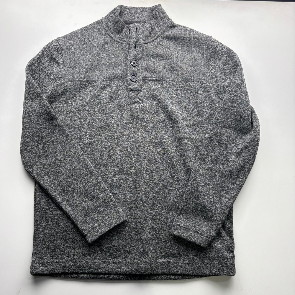 Telluride Clothing Company Men's L Heathered Gray 1/4 Snap Mock Neck Pullover